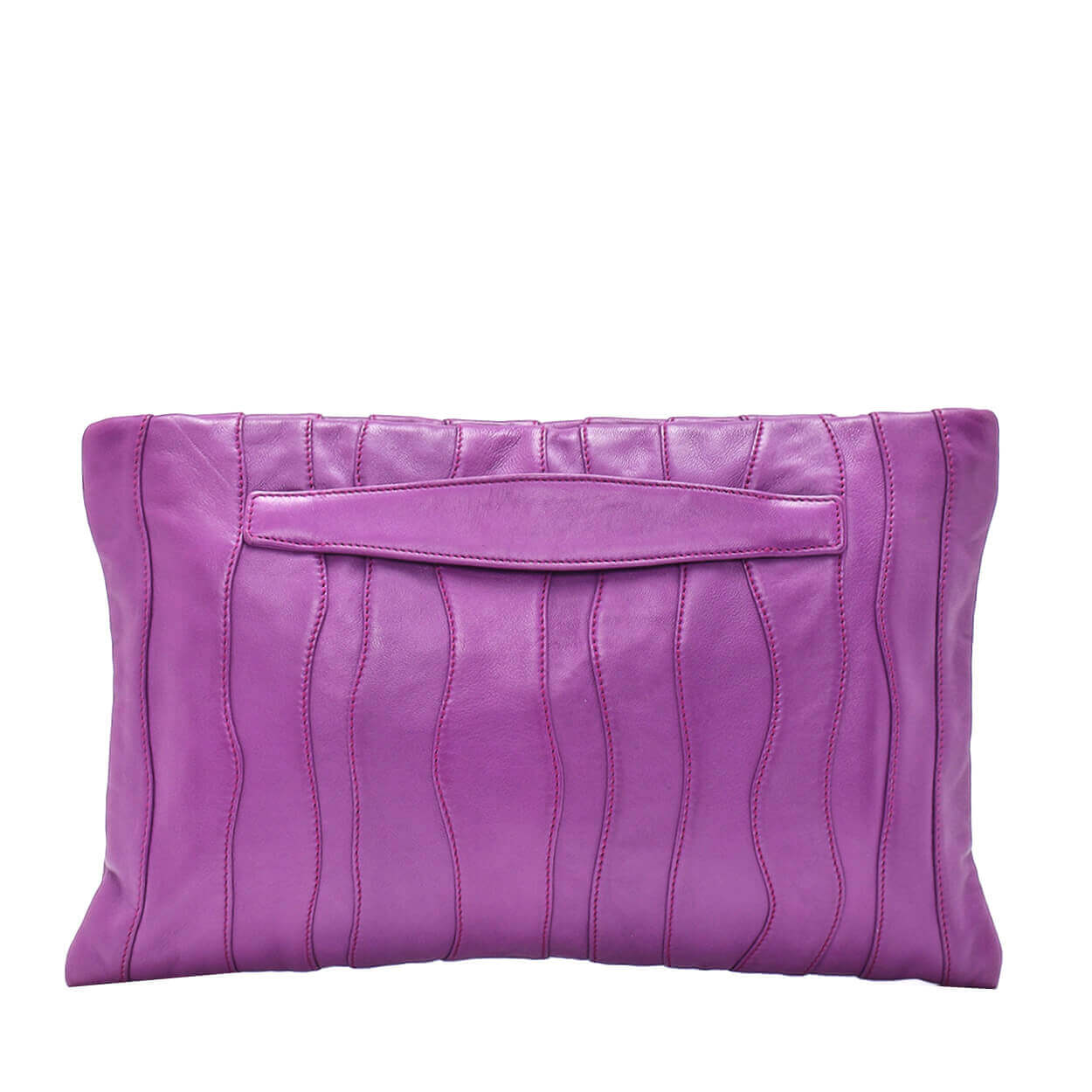 Prada - Purple Nappa Leather Waves Clutch